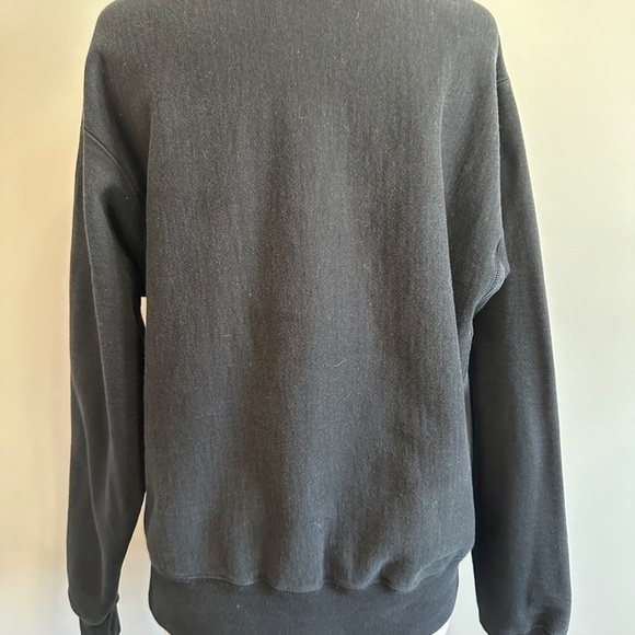 Champion Black Reverse Weave Crewneck Sweatshirt Spellout Logo MED Blue Pink - Picture 6 of 10